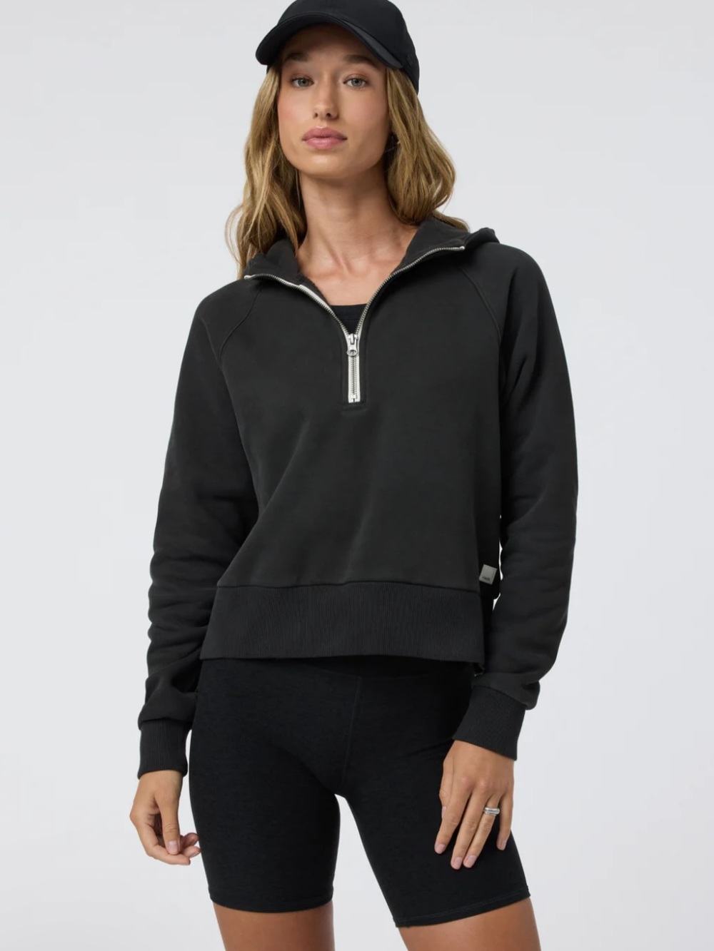 Vuori Restore Half Zip Hoodie Sweatshirt Washed Black Women’s Size Large - Picture 3 of 6